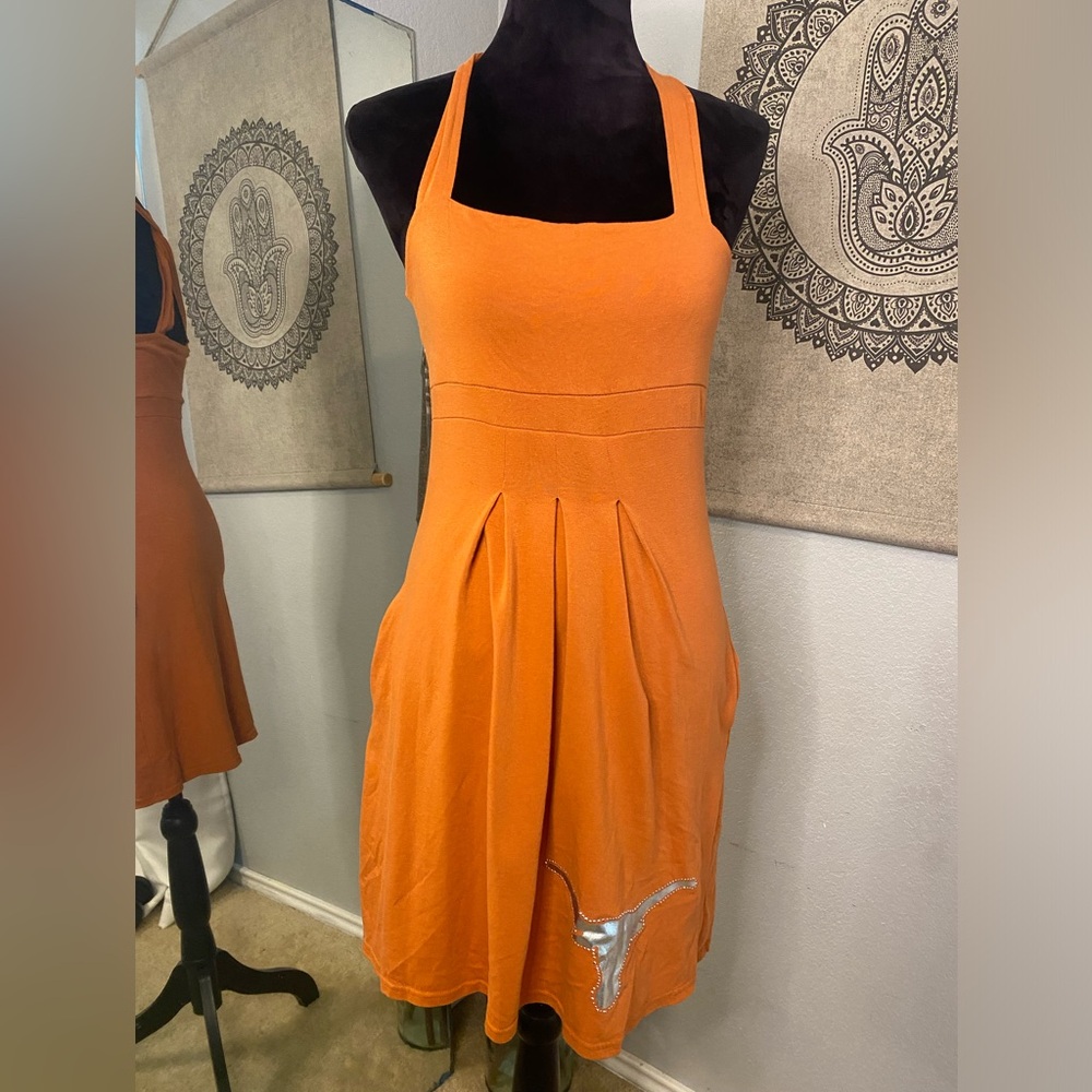 University of Texas Spirit Wear Sleeveless Halter Sundress for Casual Occasions